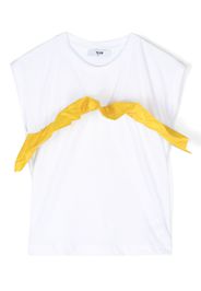 MSGM Kids ruffle-detailing cotton T-shirt - Bianco