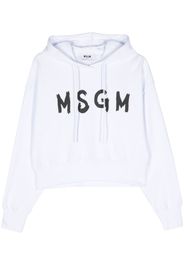 MSGM logo-print cotton hoodie - Bianco