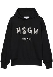 MSGM logo-print cotton hoodie - Nero