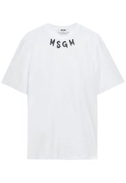MSGM Brushstroke-logo T-shirt - Bianco