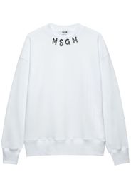 MSGM logo-print cotton sweatshirt - Bianco