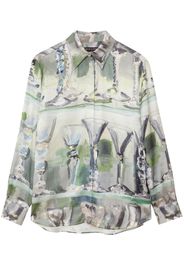 MSGM Camicia a maniche lunghe con stampa - Verde