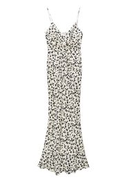 MSGM Abito lungo con stampa a pois - Bianco