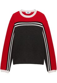 MSGM Maglione a righe con design color-block - Grigio