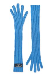 MSGM Guanti a coste con applicazione - Blu