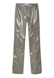 MSGM Pantaloni dritti con effetto lucido - Grigio