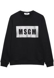 MSGM logo-print cotton sweatshirt - Nero