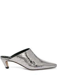 MSGM metallic leather mules - Argento