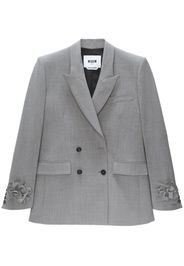 MSGM Blazer doppiopetto con applicazione - Grigio