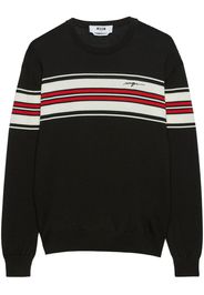 MSGM Maglione con righe sul petto - Nero