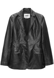 MSGM Blazer monopetto in pelle - Nero