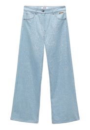 MSGM Jeans a gamba ampia con applicazione - Blu
