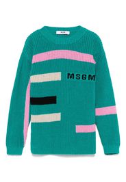 MSGM Kids Maglione con design color-block - Verde