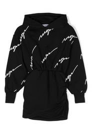 MSGM Kids logo-print hooded minidress - Nero