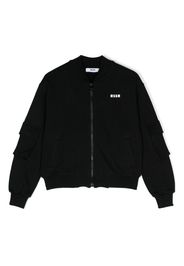 MSGM Kids fleece bomber jacket - Nero
