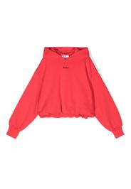 MSGM Kids logo-embroidered hoodie - Rosso