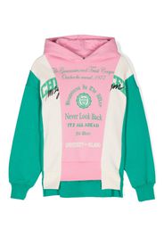 MSGM Kids logo-print patchwork hoodie - Rosa