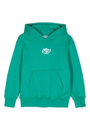 MSGM Kids Milano-print cotton hoodie - Verde