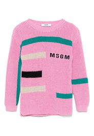 MSGM Kids Maglione con design color-block - Rosa