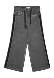 MSGM Kids Jeans con logo di strass - Grigio