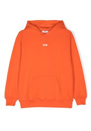 MSGM Kids logo-print cotton hoodie - Arancione