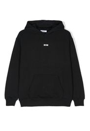 MSGM Kids logo-print cotton hoodie - Nero