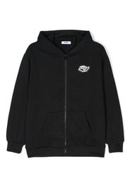 MSGM Kids logo-print zipped hoodie - Nero