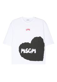 MSGM Kids logo-print cotton T-shirt - Bianco