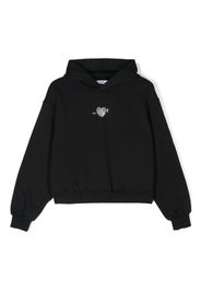 MSGM Kids crystal embellished cotton hoodie - Nero