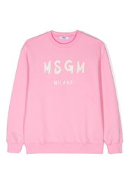 MSGM Kids logo-print cotton sweatshirt - Rosa