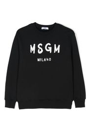 MSGM Kids logo-print cotton sweatshirt - Nero