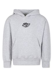 MSGM Kids logo-print hoodie - Grigio