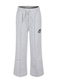 MSGM Kids logo-print trousers - Grigio