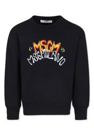 MSGM Kids Felpa con stampa - Nero
