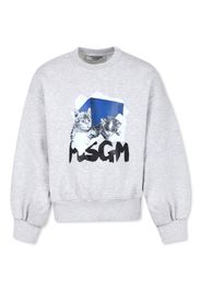 MSGM Kids logo-print sweatshirt - Grigio
