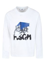 MSGM Kids logo-print T-shirt - Bianco