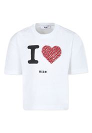 MSGM Kids logo-print T-shirt - Bianco