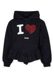 MSGM Kids logo-print hoodie - Nero