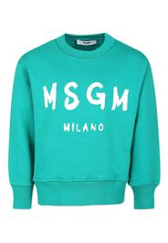 MSGM Kids logo-print sweatshirt - Verde