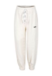 MSGM Kids logo-embroidered track pants - Bianco