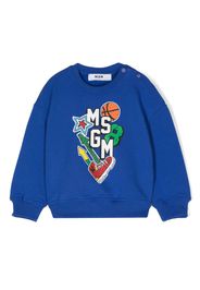 MSGM Kids Felpa con stampa - Blu