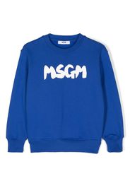 MSGM Kids logo-print sweatshirt - Blu