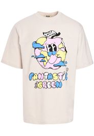 MSGM graphic-print cotton t-shirt - Toni neutri