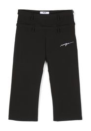 MSGM Kids logo-embroidered trousers - Nero