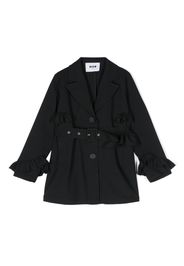 MSGM Kids Cappotto con ruches - Nero