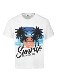 MSGM Kids T-shirt con stampa - Bianco