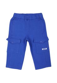 MSGM Kids Pantaloni con ricamo - Blu