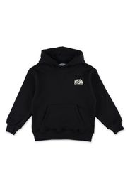 MSGM Kids logo-printed hoodie - Nero