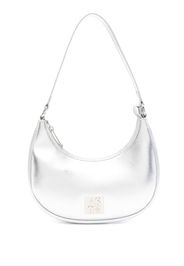 MSGM Kids Borsa a spalla con effetto metallizzato - Argento
