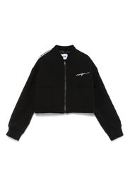 MSGM Kids logo-tape bomber jacket - Nero
